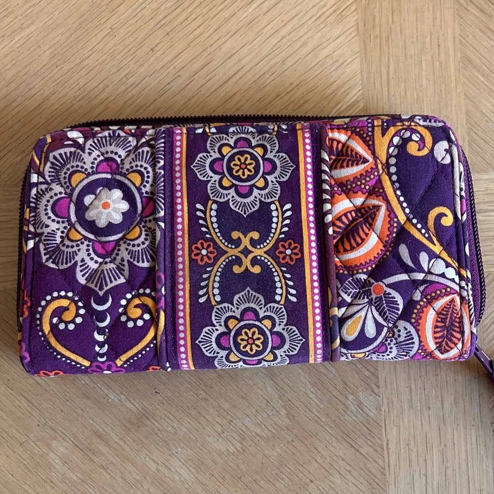 Vera Bradley Purple Paisley Checkbook Wallet